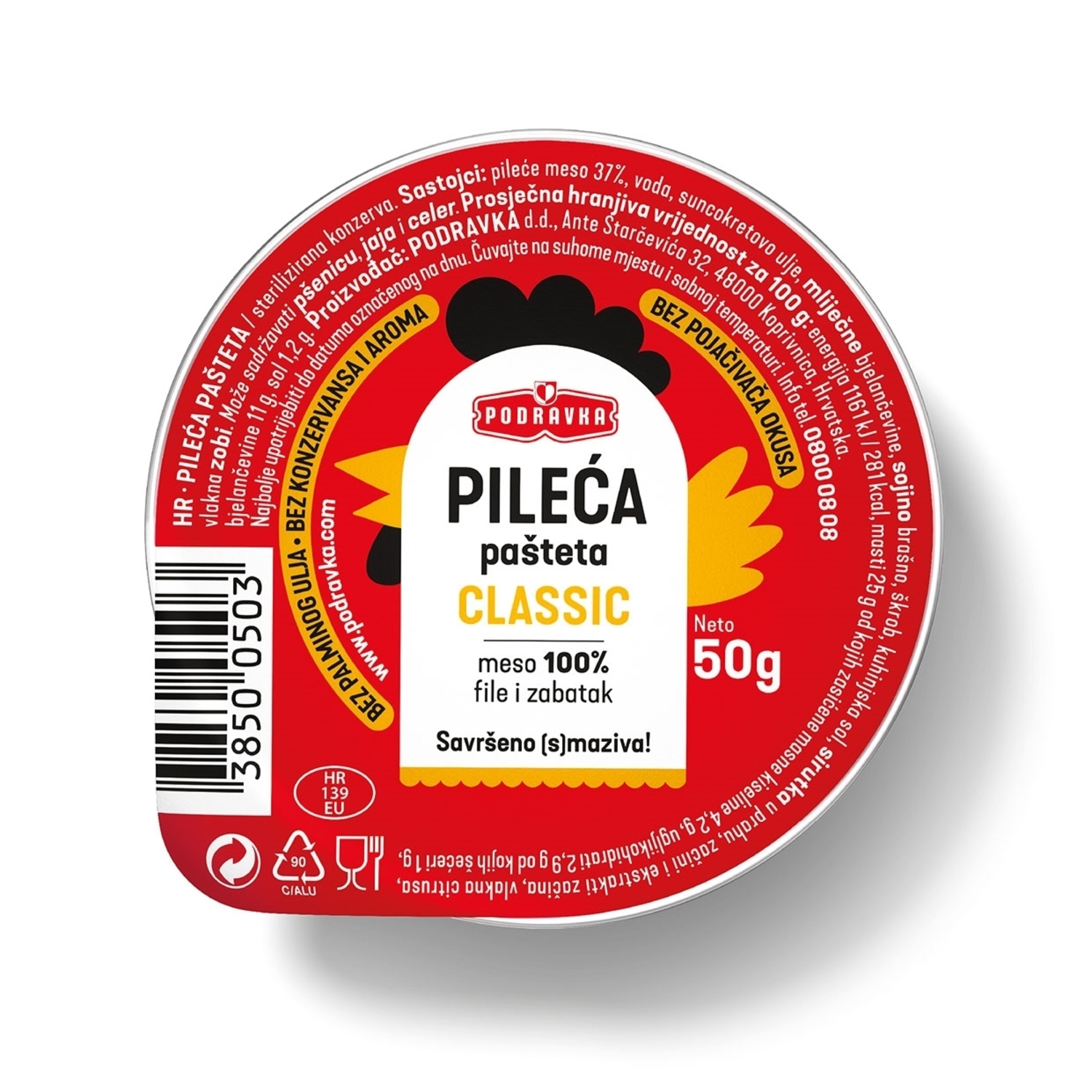 Paté de poulet 50g Podravka